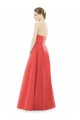 A-Line Jewel Neck Satin Long Firecracker Bridesmaid Dress Sydney