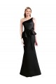 Mermaid One Shoulder Satin Long Black Bridesmaid Dress Sydney