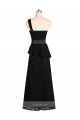 Mermaid One Shoulder Satin Long Black Bridesmaid Dress Sydney