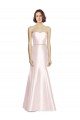 Mermaid Strapless Satin Long Pink Bridesmaid Dress Sydney