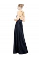 A-Line V-Neck Satin Long Dark Navy Prom Dress / Bridesmaid Dress Sydney