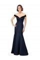 Mermaid V-Neck Satin Long Dark Navy Prom Dress / Bridesmaid Dress Sydney