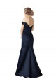 Mermaid V-Neck Satin Long Dark Navy Prom Dress / Bridesmaid Dress Sydney