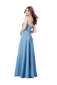 Sheath Square Neck Satin Long Sky Blue Formal Evening Gown / Prom Dress / Bridesmaid Dress Sydney