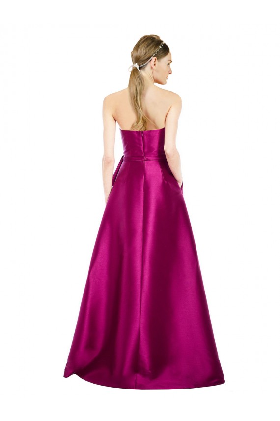 A-Line V-Neck Satin Long Merlot Prom Dress / Bridesmaid Dress Sydney