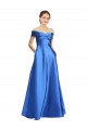 A-Line Off the Shoulder Satin Long Black Tie Evening Gown / Prom Dress / Bridesmaid Dress Sydney