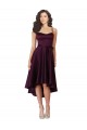 A-Line Scoop Neck Neck Satin Short Grape High Low Prom Dress / Bridesmaid Dress Sydney
