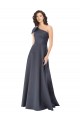 A-Line One Shoulder Satin Long Slate Grey Formal Evening Gown / Prom Dress / Bridesmaid Dress Sydney