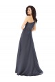 A-Line One Shoulder Satin Long Slate Grey Formal Evening Gown / Prom Dress / Bridesmaid Dress Sydney