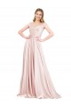 A-Line High Neck Satin Long Pink Formal Evening Gown / Prom Dress / Bridesmaid Dress Sydney