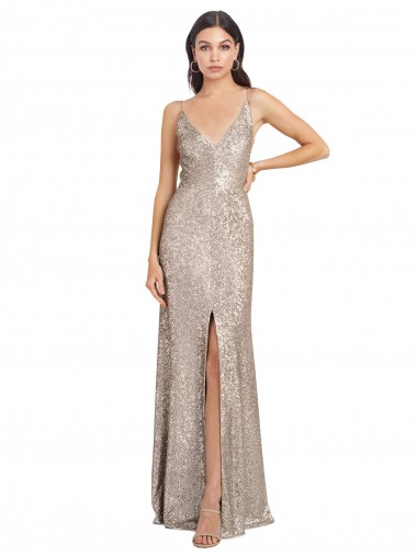 Sheath High Neck Sequin & Sparkling Sequin Long Silver Formal Evening Gown / Prom Dress / Bridesmaid Dress Sydney