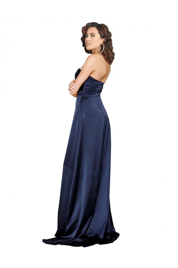 A-Line High Neck Silk like Satin Long Sapphire Formal Evening Gown / Prom Dress / Bridesmaid Dress Sydney