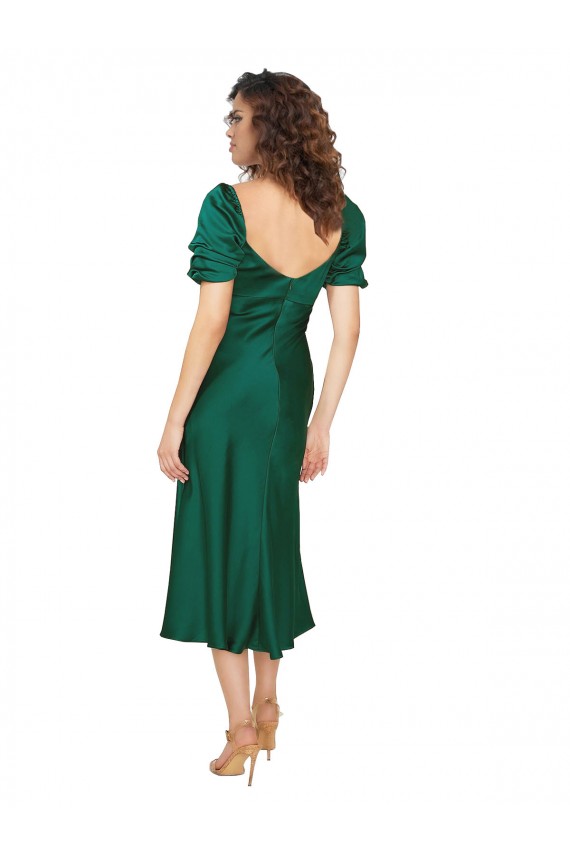 A-Line Sweetheart Silk like Satin Midi Length Hunter Formal Evening Gown / Prom Dress / Bridesmaid Dress Sydney