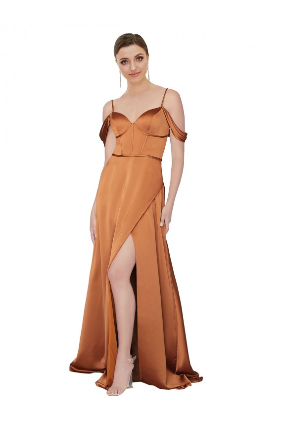 A-Line Sweetheart Silk like Satin Long Orange Formal Evening Gown / Prom Dress / Bridesmaid Dress Sydney