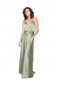 A-Line V-Neck Silk like Satin Long Smoke Green Formal Evening Gown / Bridesmaid Dress Sydney
