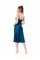 A-Line V-Neck Silk like Satin Midi Length Peacock Blue Prom Dress / Bridesmaid Dress Sydney