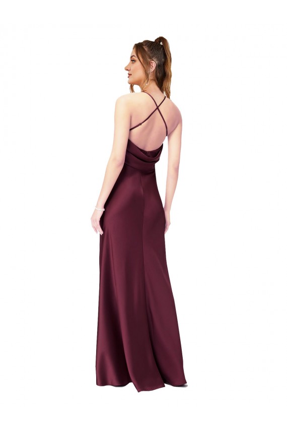 Sheath V-Neck Silk like Satin Long Black Black Tie Evening Gown / Prom Dress / Bridesmaid Dress Sydney