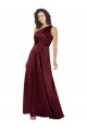 A-Line One Shoulder Silk like Satin Long Burgundy Formal Evening Gown / Prom Dress / Bridesmaid Dress Sydney