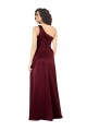 A-Line One Shoulder Silk like Satin Long Burgundy Formal Evening Gown / Prom Dress / Bridesmaid Dress Sydney