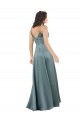 A-Line V-Neck Silk like Satin Long Black Formal Evening Gown / Prom Dress / Bridesmaid Dress Sydney