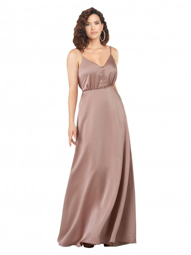A-Line Sweetheart Silk like Satin Long Dusty Pink Formal Evening Gown / Bridesmaid Dress Sydney