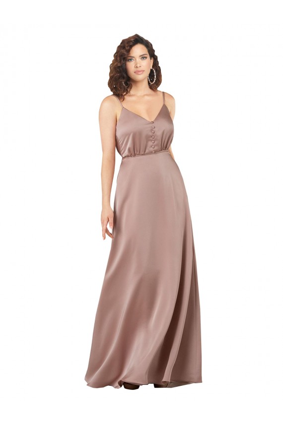 A-Line Sweetheart Silk like Satin Long Dusty Pink Formal Evening Gown / Bridesmaid Dress Sydney
