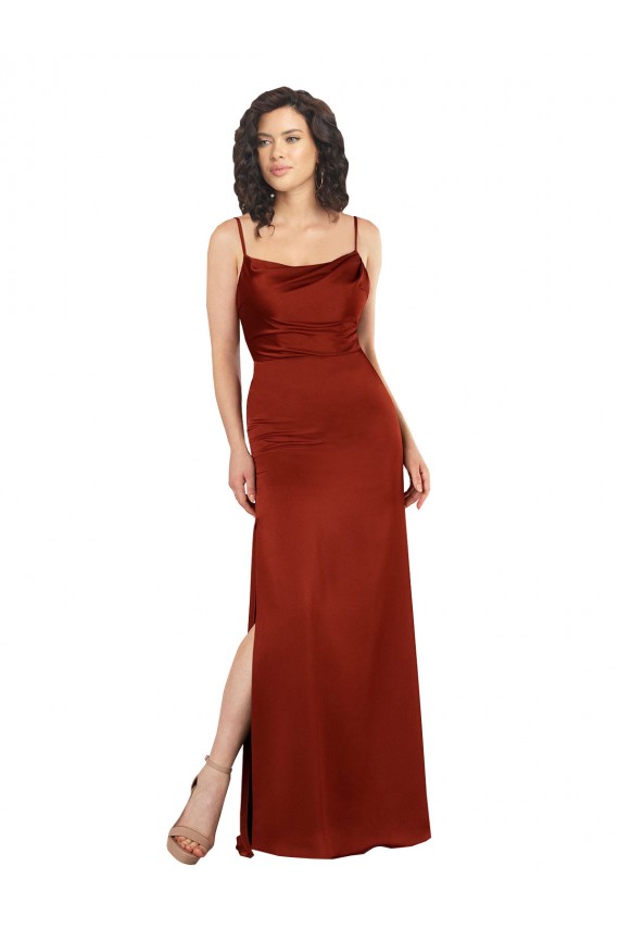 A-Line Square Neck Silk like Satin Long Red Formal Evening Gown / Prom Dress / Bridesmaid Dress Sydney