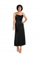 A-Line Cowl Neck Silk like Satin Tea Length Black Formal Evening Gown / Prom Dress / Bridesmaid Dress Sydney