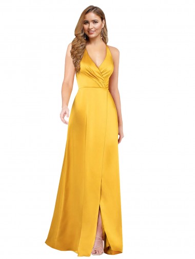 A-Line V-Neck Silk like Satin Long Formal Evening Gown / Prom Dress / Bridesmaid Dress Sydney