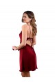 Sheath Cowl Neck Silk like Satin Midi Length Burgundy Formal Evening Gown / Prom Dress / Bridesmaid Dress Sydney