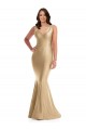 Mermaid V-Neck Silk like Satin Long Soft Gold Formal Plus Size Evening Gown / Prom Dress / Bridesmaid Dress Sydney