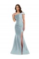 Mermaid One Shoulder Silk like Satin Long Light Sky Blue Formal Evening Gown / Prom Dress / Bridesmaid Dress Sydney