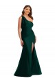 Mermaid One Shoulder Silk like Satin Long Ever Green Formal Plus Size Evening Gown / Prom Dress / Bridesmaid Dress Sydney