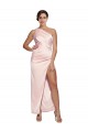 A-Line One Shoulder Silk like Satin Long Pink Semi Formal Evening Dress / Prom Dress / Bridesmaid Dress Sydney