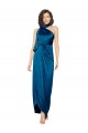 Sheath High Neck Silk like Satin Long Peacock Blue Formal Evening Gown / Prom Dress / Bridesmaid Dress Sydney