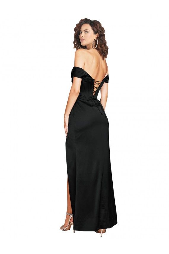 A-Line Sweetheart Silk like Satin Long Black Black Tie Evening Gown / Prom Dress / Bridesmaid Dress Sydney