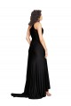 A-Line One Shoulder Silk like Satin Long Black Black Tie Evening Gown / Prom Dress / Bridesmaid Dress Sydney