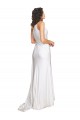 A-Line One Shoulder Silk like Satin Long White Wedding Dress Sydney