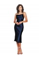 Sheath Cowl Neck Silk like Satin Cocktail Length Dark Navy Formal Evening Gown / Prom Dress / Bridesmaid Dress Sydney