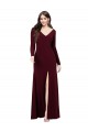 Sheath V-Neck Spandex Long Burgundy Gold Prom Dress / Bridesmaid Dress Sydney