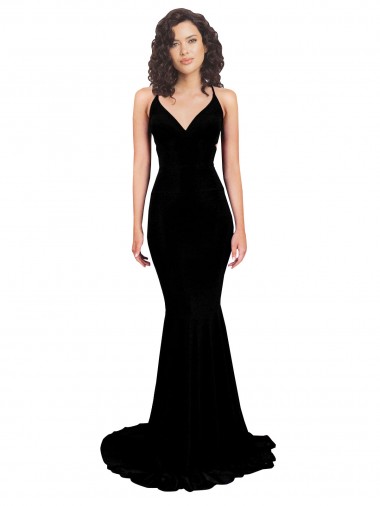 Mermaid V-Neck Spandex Long Black Formal Evening Gown / Prom Dress / Bridesmaid Dress Sydney