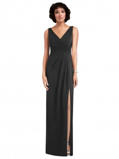 Sheath V-Neck Spandex Long Black Formal Evening Gown / Prom Dress / Bridesmaid Dress Sydney
