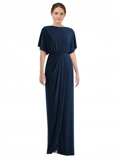Sheath Bateau Neck Spandex Long Dark Navy Semi Formal Evening Dress / Prom Dress / Bridesmaid Dress Sydney