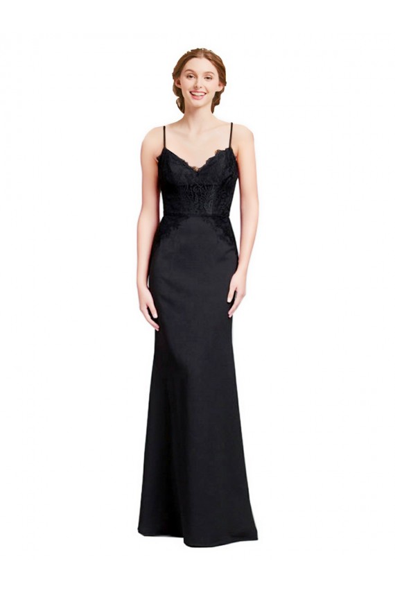 Mermaid V-Neck Stretch Crepe Long Black Prom Dress / Bridesmaid Dress Sydney