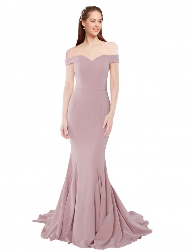 Mermaid Sweetheart Stretch Crepe Sweep Train Dusty Pink Bridesmaid Dress / Evening Dress Sydney