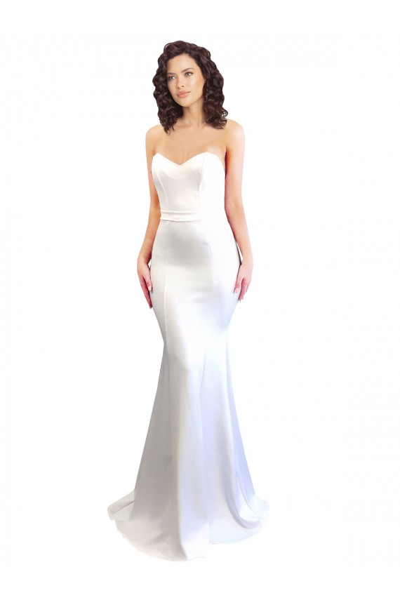 Mermaid High Neck Stretch Crepe Long White Formal Evening Gown / Prom Dress / Bridesmaid Dress Sydney