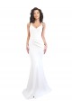 Mermaid High Neck Stretch Crepe Long White Black Tie Evening Gown / Prom Dress / Bridesmaid Dress Sydney