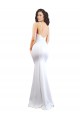 Mermaid High Neck Stretch Crepe Long White Black Tie Evening Gown / Prom Dress / Bridesmaid Dress Sydney