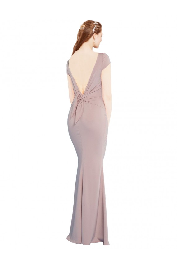 Mermaid Boat Neck Stretch Crepe Long Dusty Pink Formal Evening Gown / Prom Dress / Bridesmaid Dress Sydney