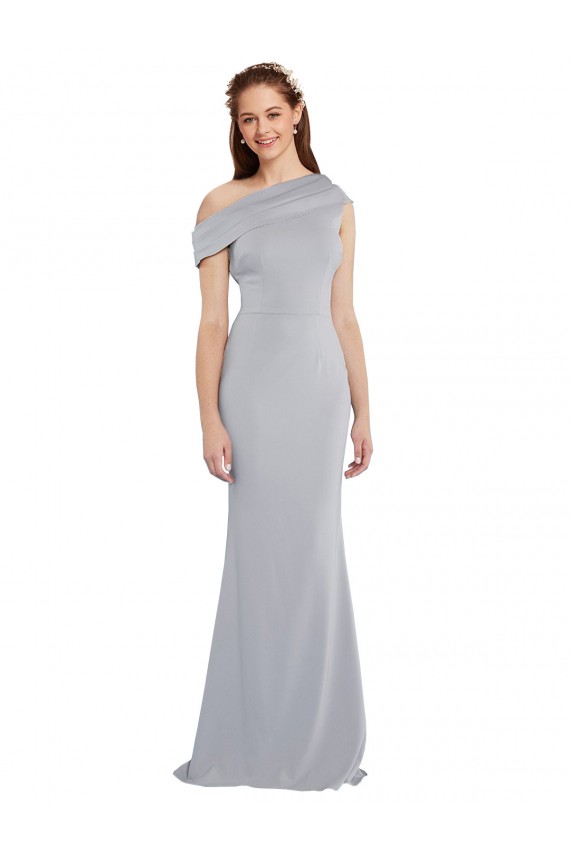 Mermaid One Shoulder Stretch Crepe Long Grey Formal Evening Gown / Prom Dress / Bridesmaid Dress Sydney